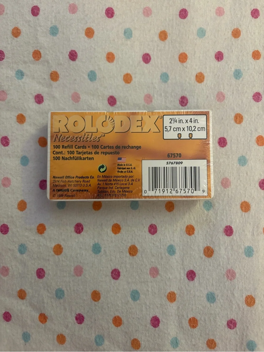 Vintage Rolodex Necessities 100 Refill Cards 2¼